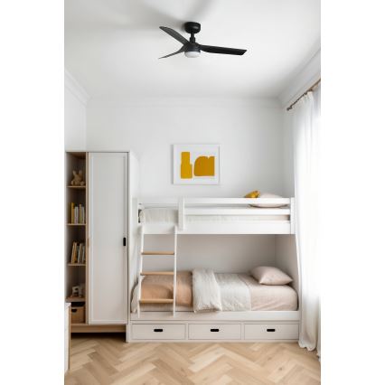 FARO 33822-1TW - LED-dimmbarer Deckenventilator MINI PUNT S mit LED/10W 2700/3000/4000K, schwarz, Ø 90 cm + Fernbedienung