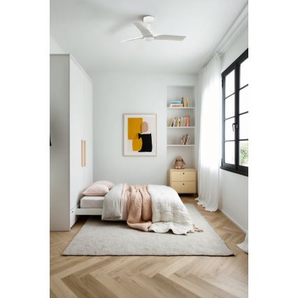 FARO 33824-1TW - Dimmbarer LED-Deckenventilator HEY S LED/10W/230V 2700/3000/4000K weiß Ø 90 cm + Fernbedienung
