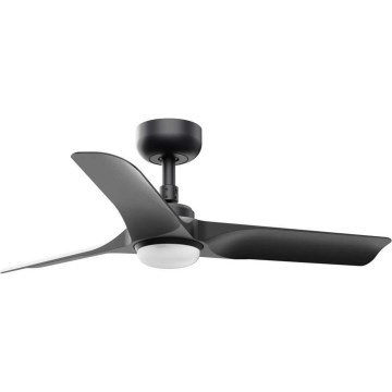 FARO 33825WT1S - Dimmbarer LED-Deckenventilator HEY S LED/10W/230V 2700/3000/4000K Ø 90 cm schwarz Wi-Fi Tuya + Fernbedienung