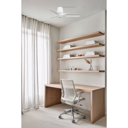 FARO 33826-1TW - Dimmbarer LED-Deckenventilator HEY TUB S LED/10W/230V 2700/4000/6000K weiß d 90 cm + Fernbedienung