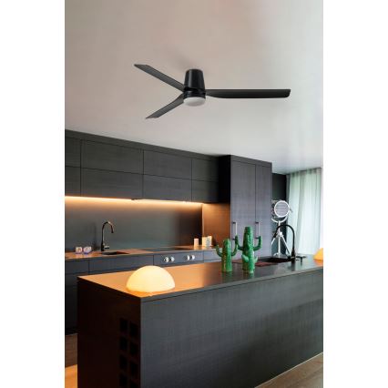 FARO 33829-1TW - LED-dimmbarer Deckenventilator PUNT TUB M LED/18W/230V 2700/3000/4000K Ø 130 cm weiß/braun + Fernbedienung