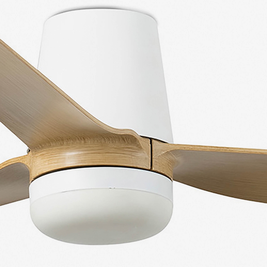 FARO 33829WT1S - LED-dimmbarer Deckenventilator PUNT TUB M LED/18W/230V 2700/3000/4000K Ø 132 cm beige/weiß Wi-Fi Tuya + Fernbedienung