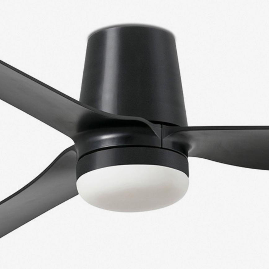 FARO 33830WT1S - LED-dimmbarer Deckenventilator PUNT TUB M LED/18W/230V 2700/3000/4000K Ø 132 cm schwarz Wi-Fi Tuya + Fernbedienung