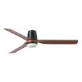 FARO 33831WT1S - Dimmbarer LED-Deckenventilator PUNT TUB M LED/18W/230V 2700/3000/4000K Ø132 cm braun/schwarz Wi-Fi Tuya + Fernbedienung