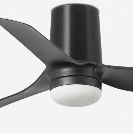 FARO 33834-1TW - Dimmbarer LED-Deckenventilator MINI PUNT TUB mit LED/10W/230V 2700/3000/4000K Ø 90 cm schwarz + Fernbedienung