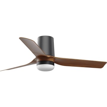 FARO 33835-1TW - LED-dimmbarer Deckenventilator MINI PUNT TUB mit LED, 10 W, 230 V, 2700/3000/4000 K, Ø 90 cm, braun/schwarz + Fernbedienung