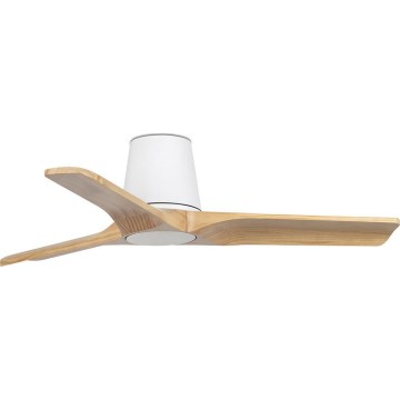 FARO 33836 - Deckenventilator HEYWOOD TUB Kiefer/Weiß Ø 90 cm + Fernbedienung