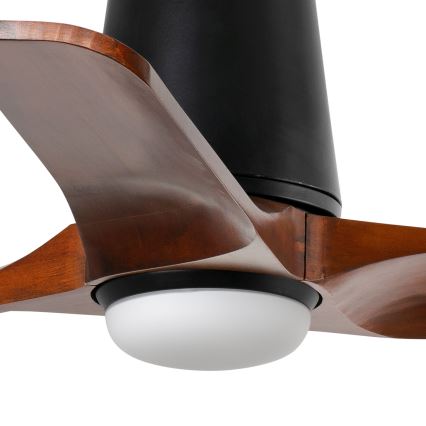 FARO 33837-1TW - LED-dimmbarer Deckenventilator HEYWOOD TUB S mit LED/10W/230V, 2700/3000/4000K, Kiefer/Schwarz, Ø 90 cm + Fernbedienung
