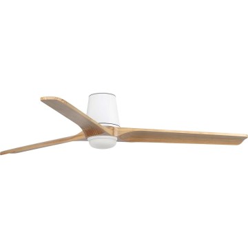FARO 338381S - LED-dimmbarer Deckenventilator HEYWOOD TUB L LED/10W/230V 2700/3000/4000K Ø 132 cm Holz/weiß + Fernbedienung