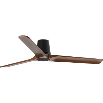 FARO 33839WT - Deckenventilator HEYWOOD TUB L Kiefer/Schwarz Ø 132 cm Wi-Fi Tuya + Fernbedienung