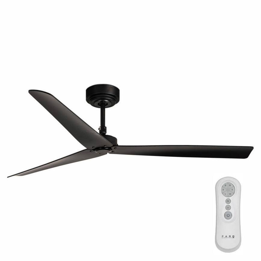 FARO 34100 - Deckenventilator MILOS schwarz + Fernbedienung