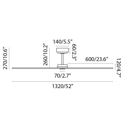 FARO 34100 - Deckenventilator MILOS schwarz + Fernbedienung