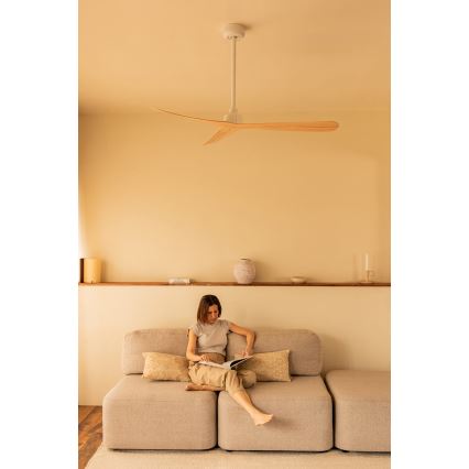 FARO 34195 - Deckenventilator ROCKER M Ø 132 cm beige/weiß + Fernbedienung