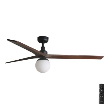 FARO 34276-11L - Deckenventilator KLIM L 1xE27/15W/230V Holz/schwarz d 150 cm + Fernbedienung