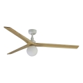FARO 34279WT-11L - Deckenventilator KLIM L 1xE27/15W/230V Eiche/Weiß Ø 150 cm Wi-Fi Tuya + Fernbedienung