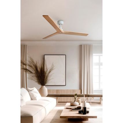 FARO 34280 - Deckenventilator KLIM M Kiefer/weiß d 125 cm + Fernbedienung