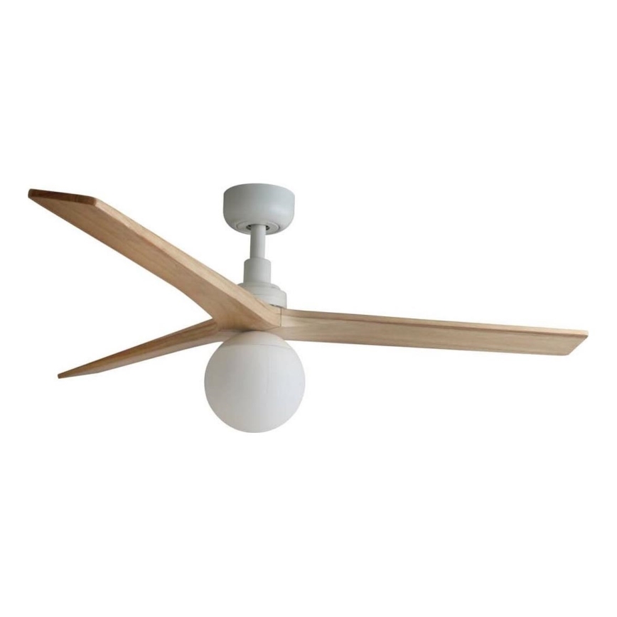 FARO 34280WT-11L - Deckenventilator KLIM M 1xE27/15W/230V Kiefer/weiß d 125 cm Wi-Fi Tuya + Fernbedienung