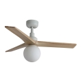FARO 34281-11L - Deckenventilator KLIM S 1xE27/15W/230V Kiefer/weiß d 92,5 cm + Fernbedienung