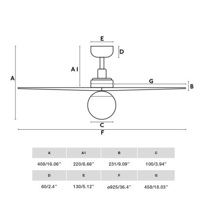 FARO 34281WT-11L - Deckenventilator KLIM S 1xE27/15W/230V Kiefer/Weiß Ø 92,5 cm Wi-Fi Tuya + Fernbedienung