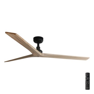 FARO 34282 - Deckenventilator KLIM L Kiefer/schwarz d 150 cm + Fernbedienung
