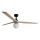 FARO 34282WT-11L - Deckenventilator KLIM L 1xE27/15W/230V Holz/schwarz d 150 cm Wi-Fi Tuya + Fernbedienung