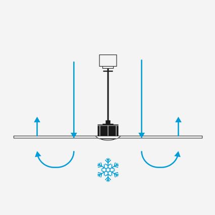 FARO 34282WT-11L - Deckenventilator KLIM L 1xE27/15W/230V Holz/schwarz d 150 cm Wi-Fi Tuya + Fernbedienung