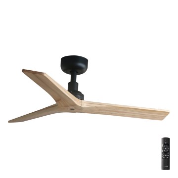 FARO 34284 - Deckenventilator KLIM S Kiefer/schwarz d 92,5 cm + Fernbedienung