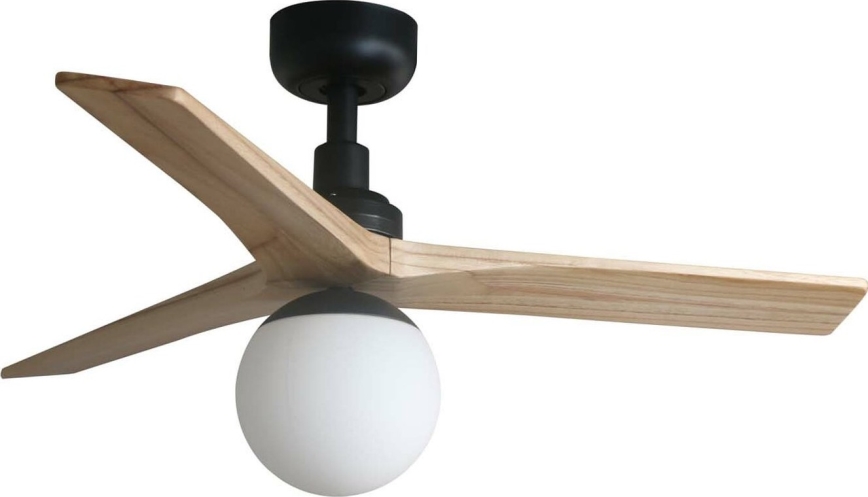 FARO 34284WT-11L - Deckenventilator KLIM S 1xE27/15W/230V Kiefer/schwarz d 92,5 cm Wi-Fi Tuya + Fernbedienung