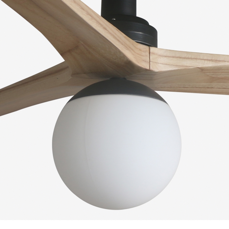 FARO 34284WT-11L - Deckenventilator KLIM S 1xE27/15W/230V Kiefer/schwarz d 92,5 cm Wi-Fi Tuya + Fernbedienung