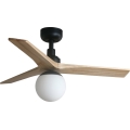 FARO 34284WT-11L - Deckenventilator KLIM S 1xE27/15W/230V Kiefer/Schwarz Ø 92,5 cm Wi-Fi Tuya + Fernbedienung