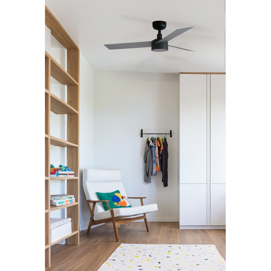 FARO 34285WT1S - dimmbarer LED-Deckenventilator CRUISER S LED/18W/230V 2700/3000/4000K Ø 106 cm grau/schwarz Tuya Wi‑Fi + Fernbedienung