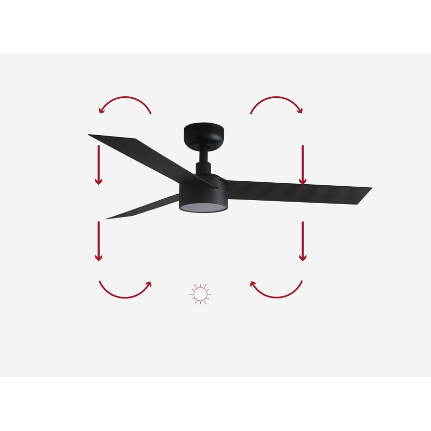 FARO 34289-1TW - LED-dimmbarer Deckenventilator CRUISER S LED/18W/230V 2700/3000/4000K Ø 106 cm schwarz + Fernbedienung