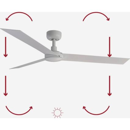 FARO 34290WP - Deckenventilator CRUISER L weiß Ø 132 cm SMART + Fernbedienung