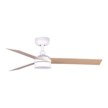 FARO 34295WT1S - LED-dimmbarer Deckenventilator RUDDER S LED/18W/230V 2700/3000/4000K Ø 106 cm beige/weiß Wi-Fi Tuya + Fernbedienung