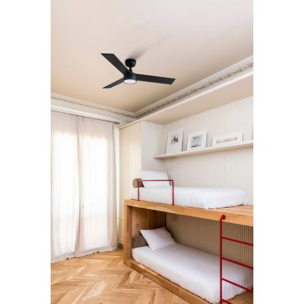 FARO 34296-1TW - LED dimmbarer Deckenventilator RUDDER S LED/18W/230V 2700/3000/4000K Ø 106 cm schwarz + mit Fernbedienung
