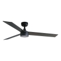 FARO 34298WT1S - LED-dimmbarer Deckenventilator RUDDER L LED/18W/230V 2700/3000/4000K Ø 132 cm braun/schwarz Wi-Fi Tuya + Fernbedienung