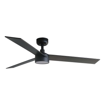FARO 34298WT1S - LED-dimmbarer Deckenventilator RUDDER L LED/18W/230V 2700/3000/4000K Ø 132 cm braun/schwarz Wi-Fi Tuya + Fernbedienung