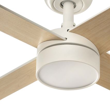 FARO 34355WT-1TW - LED-dimmbarer Deckenventilator RUDDER L LED/18W/230V 2700/3000/4000K weiß/beige Ø 132 cm Wi-Fi Tuya + Fernbedienung