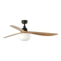 FARO 34360WT-11L - Deckenventilator OUTWOOD L 1xE27/15W/230V braun/schwarz d. 150 cm Wi-Fi Tuya IP44 + Fernbedienung