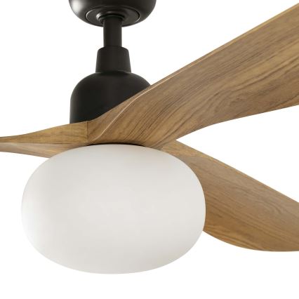 FARO 34360WT-11L - Deckenventilator OUTWOOD L 1xE27/15W/230V braun/schwarz d. 150 cm Wi-Fi Tuya IP44 + Fernbedienung