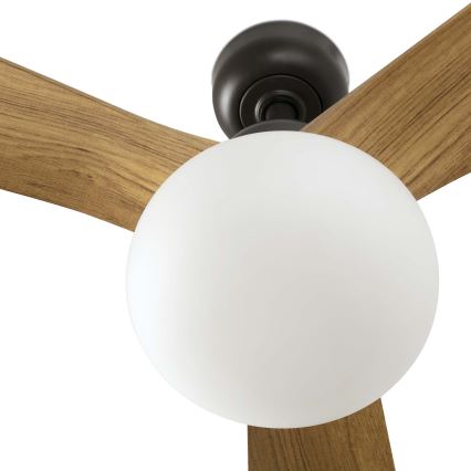 FARO 34360WT-11L - Deckenventilator OUTWOOD L 1xE27/15W/230V braun/schwarz d. 150 cm Wi-Fi Tuya IP44 + Fernbedienung