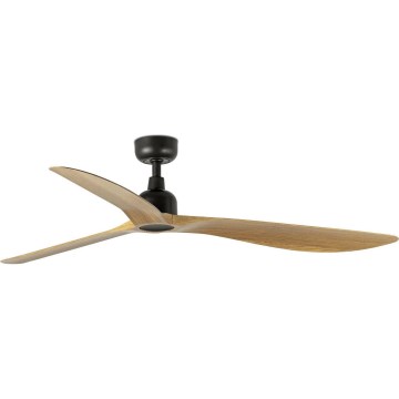 FARO 34360WT - Deckenventilator OUTWOOD L braun/schwarz pr. 150 cm Wi-Fi Tuya IP44 + Fernbedienung