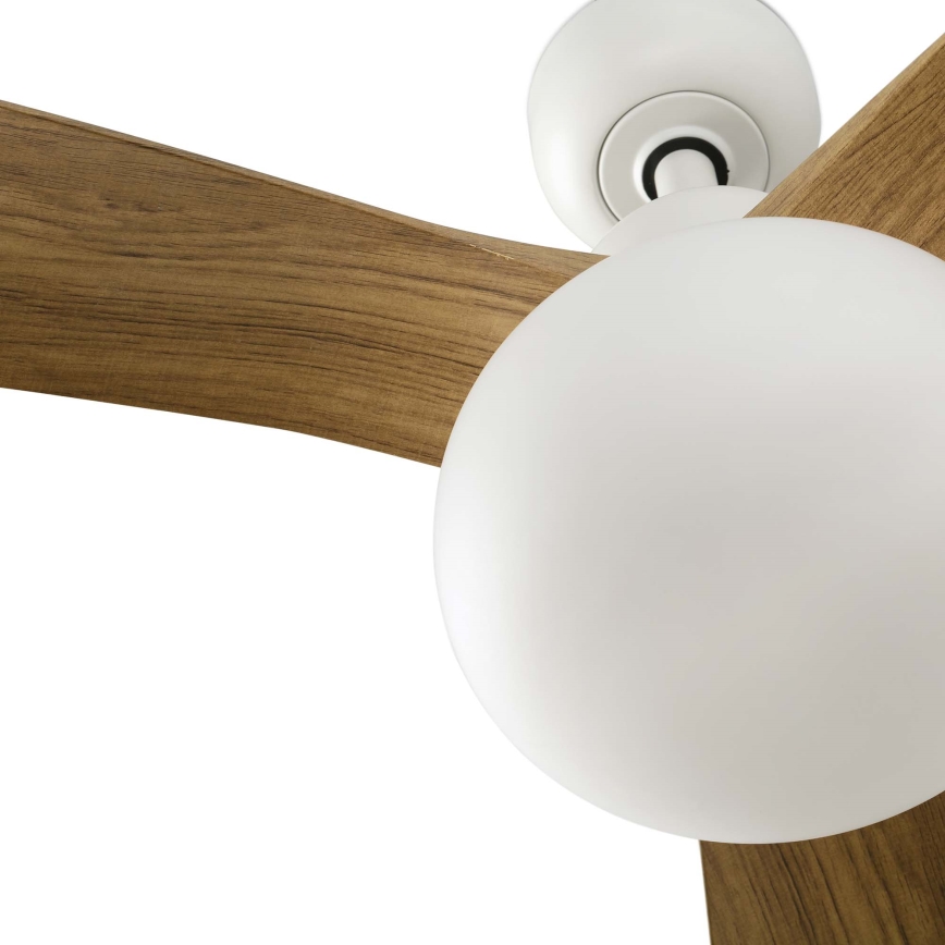 FARO 34361WT-11L - Deckenventilator OUTWOOD L 1xE27/15W/230V braun/weiß Ø 150 cm Wi-Fi Tuya IP44 + Fernbedienung
