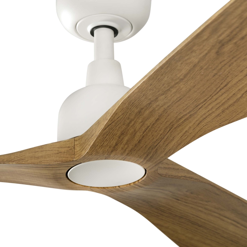 FARO 34361WT - Deckenventilator OUTWOOD L braun/weiß Ø 150 cm Wi-Fi Tuya IP44 + Fernbedienung