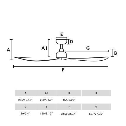 FARO 34361WT - Deckenventilator OUTWOOD L braun/weiß Ø 150 cm Wi-Fi Tuya IP44 + Fernbedienung