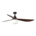 FARO 34362WT-11L - Deckenventilator OUTWOOD L 1xE27/15W/230V braun/schwarz 150 cm Wi-Fi Tuya IP44 + Fernbedienung