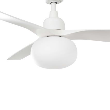 FARO 34363WT-11L - Deckenventilator OUTWOOD L 1xE27/15W/230V weiß Ø150 cm Wi-Fi Tuya IP44 + Fernbedienung