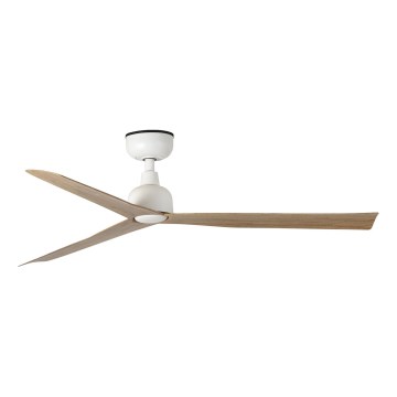 FARO 34370WT - Deckenventilator MARINE M Ø 125 cm braun/weiß IP44 Wi-Fi Tuya + Fernbedienung