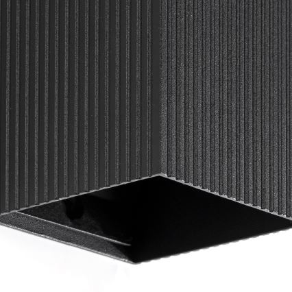 FARO 40535 - Wandleuchte SOLE 1xGU10/8W/230V schwarz gewellt eckig