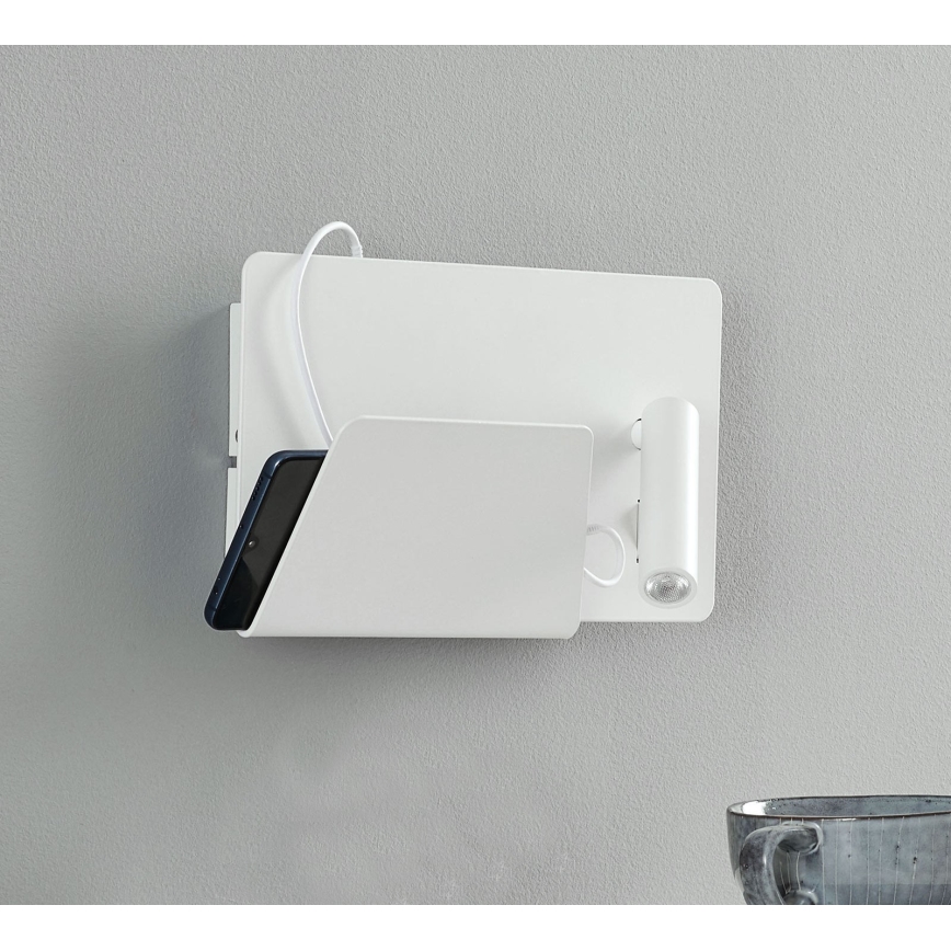 FARO 62124 - LED-Wandstrahler SUAU LED/3W/230V USB weiß
